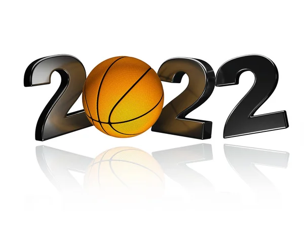 Basketball 2022 Design Avec Fond Blanc — Photo