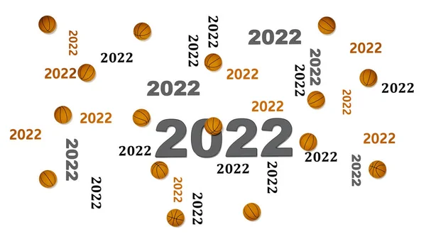 2022年几个篮球的顶视图设计与一些白色背景的球 — 图库照片