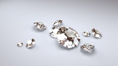 Gri bir arka plan üzerinde büyük elmas