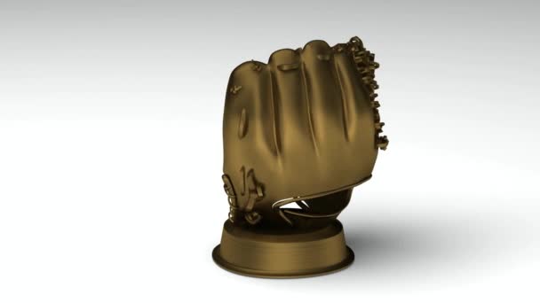 Close-up em um troféu de beisebol dourado girando — Vídeo de Stock