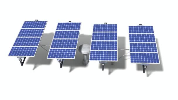 Mobil solar panel bir nötr arka plan ve alfa kanalı ile — Stok video