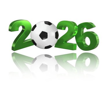 Futbol 2026 Beyaz Arkaplanda Tasarım