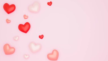 Heart Shaped 'in sevgililer günü arka plan modeli. 3B Hazırlama.