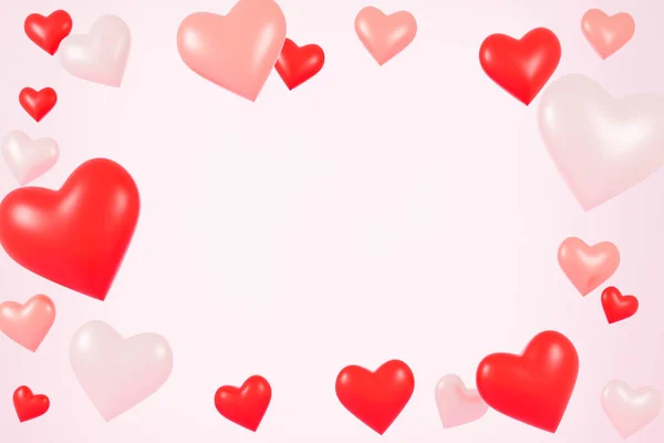 Valentines Day Background Mockup Heart Shaped Rendering — Stock Photo, Image