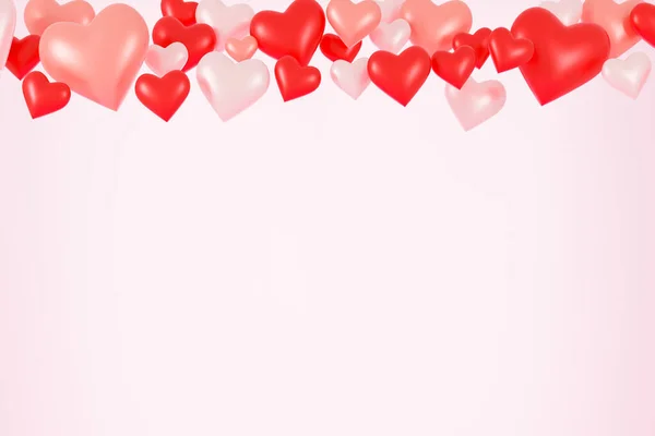 Valentines Day Background Mockup Heart Shaped Rendering — Stock Photo, Image