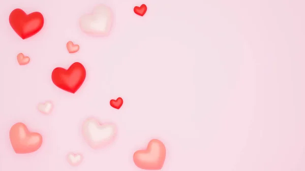 Valentinstag Hintergrund Attrappe Mit Heart Shaped Rendering — Stockfoto