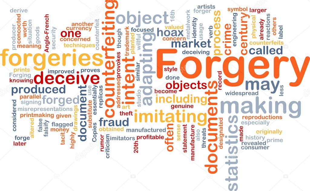 Forgery background concept wordcloud