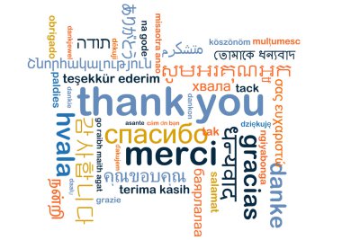 Teşekkür ederim çok dilli wordcloud arka plan kavramı