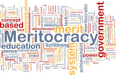 Meritocracy background wordcloud concept illustration clipart