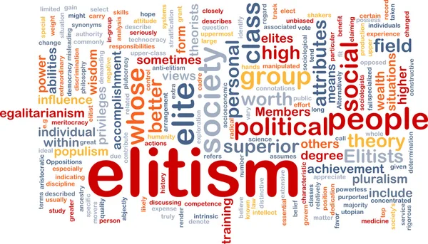 Elitism bakgrund wordcloud koncept illustration — Stockfoto