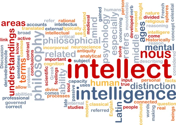 Illustrazione del concetto di wordcloud di sfondo intellettuale — Foto Stock