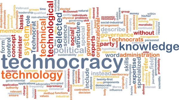 Technocracy fundo wordcloud conceito ilustração — Fotografia de Stock