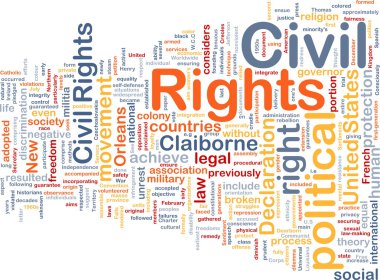 Sivil haklar wordcloud konsept illüstrasyon