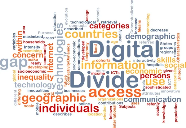 Digital divide wordcloud concept illustration — Stock Photo, Image