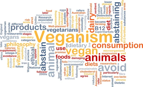 Veganism wordcloud concept illustration — Stock Photo, Image