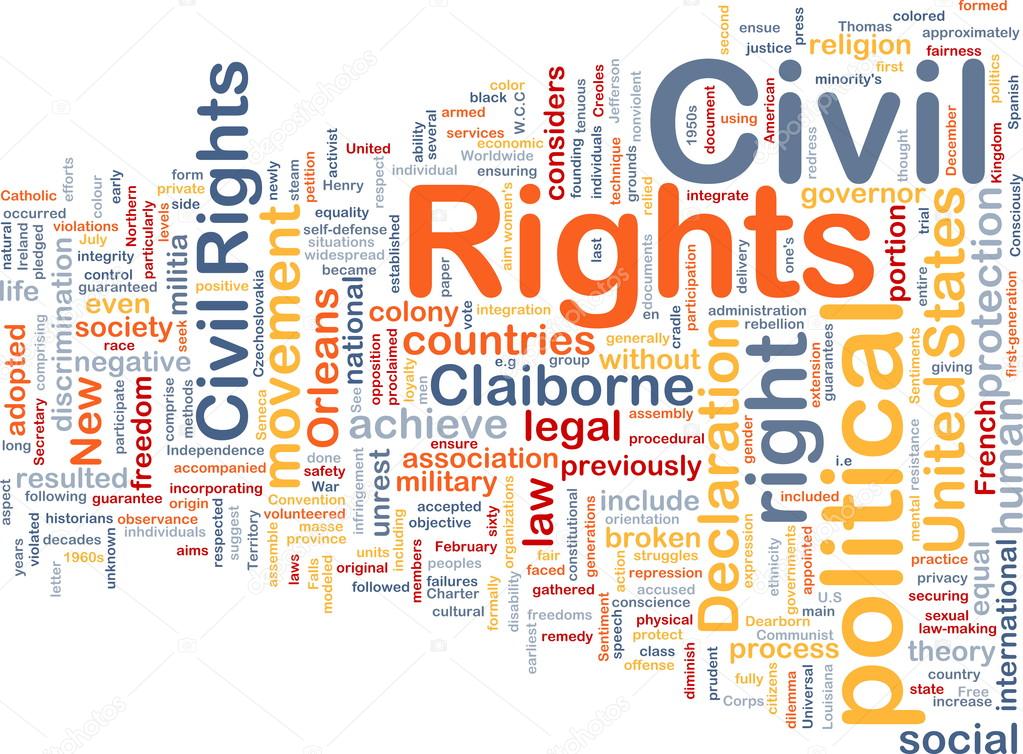 Civil rights wordcloud concept illustration