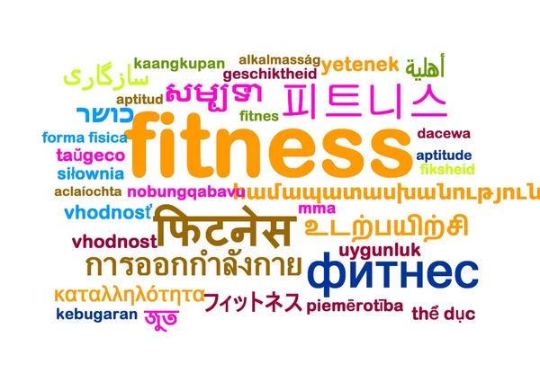 Fitness vícejazyčné wordcloud pozadí koncept — Stock fotografie