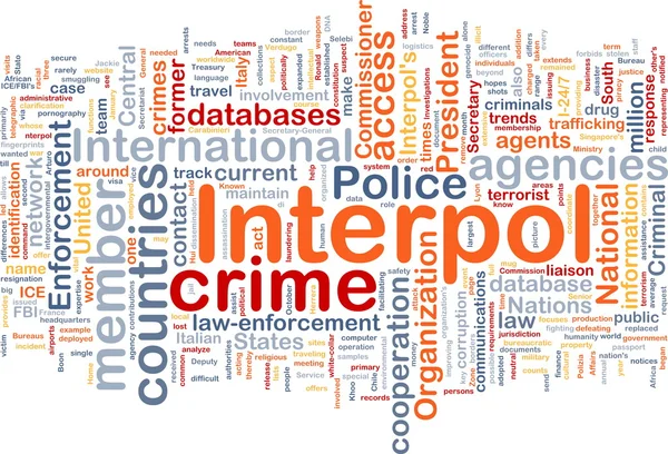 Interpol background concept wordcloud — Stock Photo, Image
