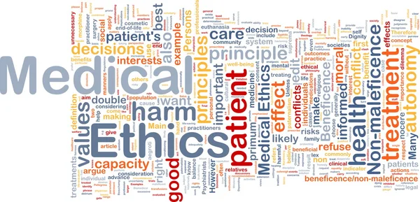 Medical ethics background concept wordcloud — Stock Photo, Image