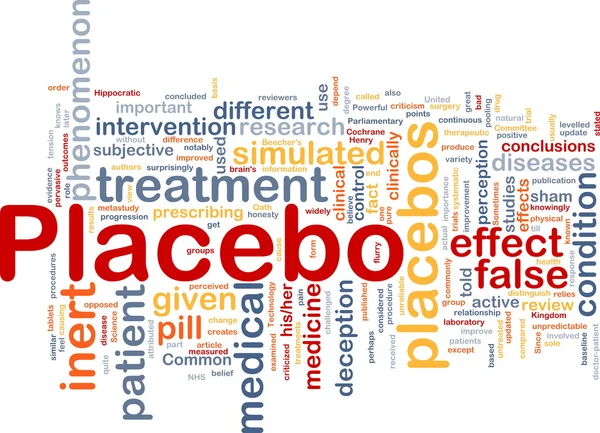 Placebo achtergrond concept wordcloud — Stockfoto