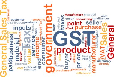 GST wordcloud konsept illüstrasyon