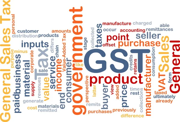 GST wordcloud concept illustration — Stock Photo, Image