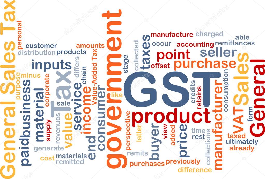 GST wordcloud concept illustration