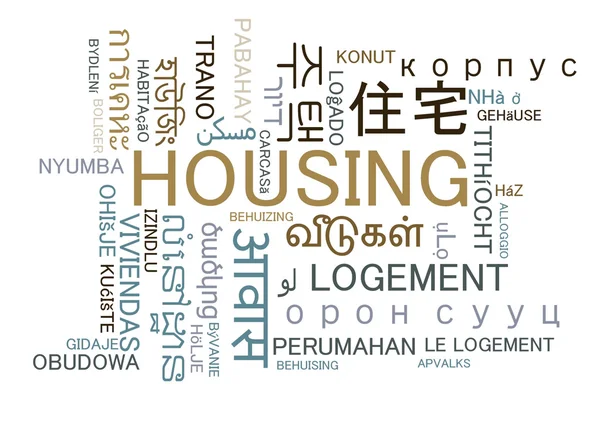 Housing multilanguage wordcloud background concept — Stock Photo, Image