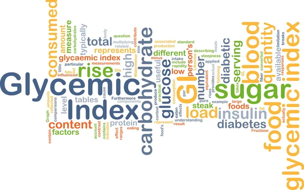 Glykemiskt index feedback wordcloud koncept illustration — Stockfoto