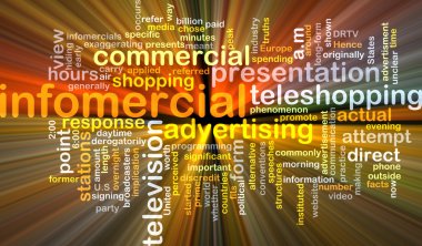 Infomercial wordcloud konsept illüstrasyon parlayan