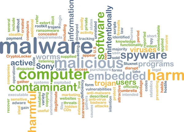 Malware wordcloud koncept ilustrace — Stock fotografie