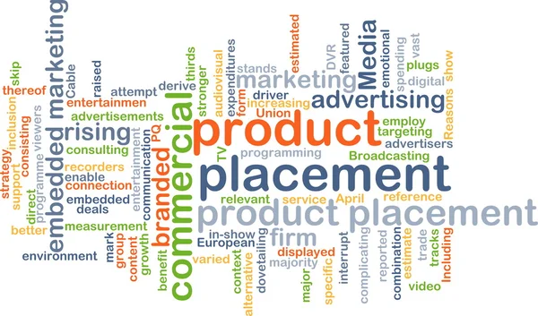 Produkt placering wordcloud koncept illustration — Stockfoto