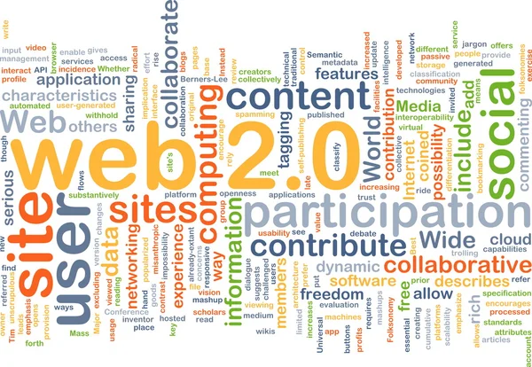 Web 2.0 wordcloud ilustração conceito — Fotografia de Stock
