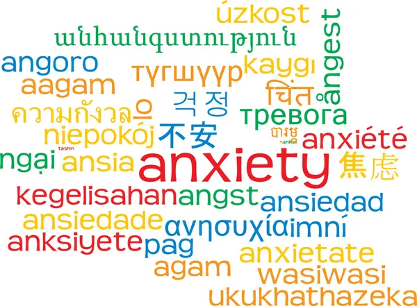 Anxiety multilanguage wordcloud background concept — Stock Photo, Image