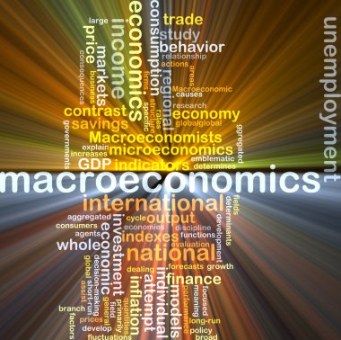 Makroekonomi wordcloud konsept illüstrasyon parlayan