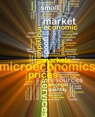 microeconomics wordcloud concept illustration glowing clipart