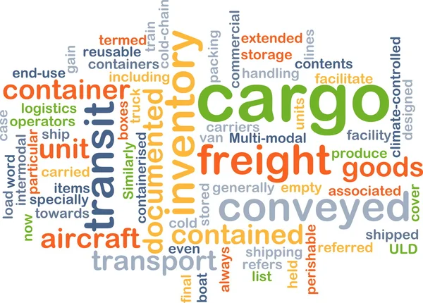 Cargo Wordcloud Konzept Illustration — Stockfoto