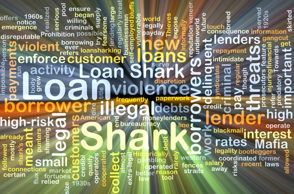 Lening haai wordcloud concept illustratie gloeien — Stockfoto