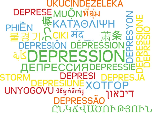 Depresión multilenguaje wordcloud concepto de fondo — Foto de Stock