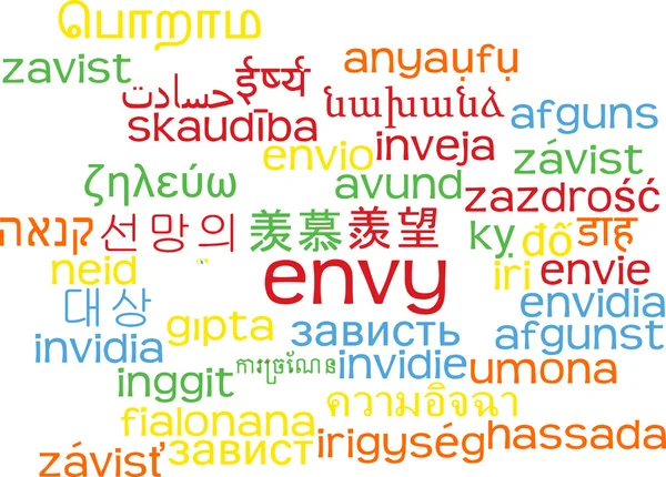 Envy multilanguage wordcloud background concept — Stock Photo, Image
