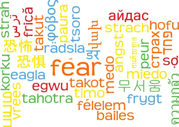 Fear multilanguage wordcloud background concept — Stock Photo, Image