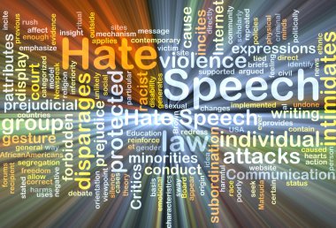 Konuşma wordcloud konsept illüstrasyon parlayan nefret ediyorum