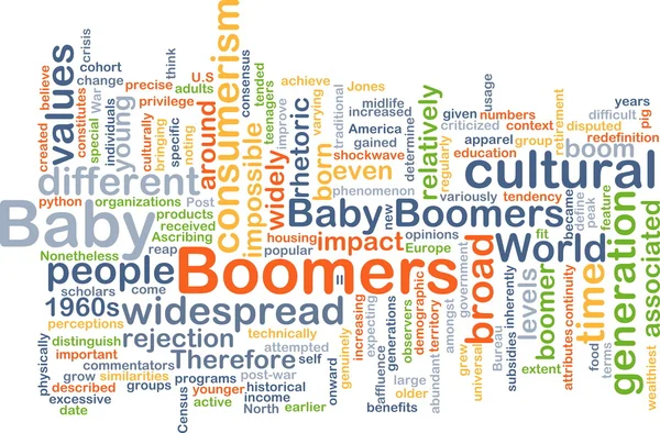 Baby boomers wordcloud concept ilustrare — Fotografie, imagine de stoc