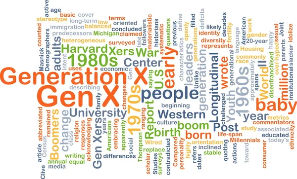 Illustration du concept wordcloud Gen X — Photo