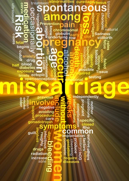 Miskraam wordcloud concept illustratie gloeien — Stockfoto