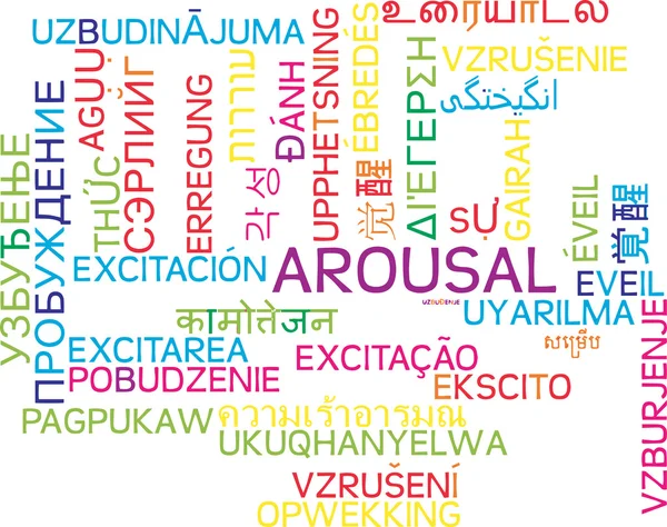 Arousal multilanguage wordcloud background concept — Stock Photo, Image