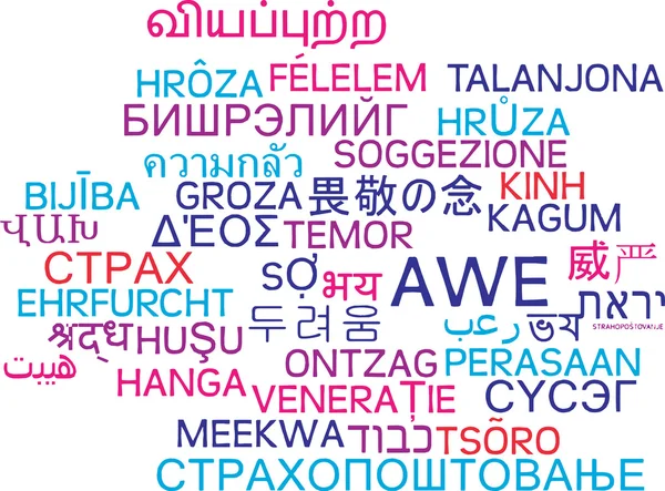 Awe multilanguage wordcloud background concept — Stock Photo, Image