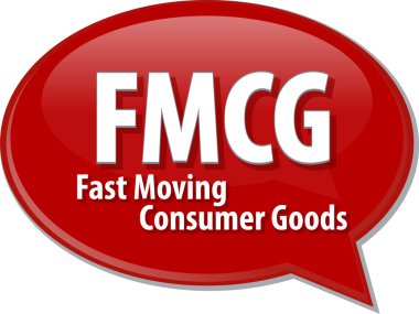 FMCG kısaltma kelime konuşma balonu illüstrasyon