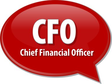 CFO kısaltma kelime konuşma balonu illüstrasyon