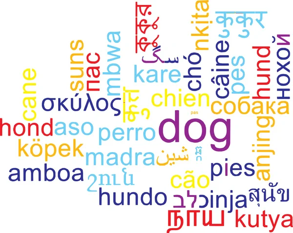Dog multilanguage wordcloud background concept — Stock Photo, Image